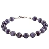 EXP Handmade Grey Cat's Eye & Silver Beaded Bracelet