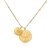 Satya Jewelry Double Lotus 24k Yellow Gold Nec