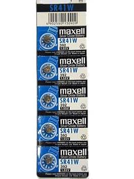 Maxell SR41W 392 Silver Oxide Watch Battery(5 Per Pack)