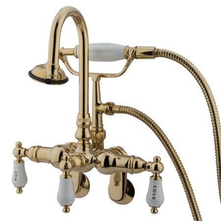 Kingston Brass CC303T5 Vintage Leg Tub Filler with Hand shower and Wall Angle Arm, Oil Rubbed Bronze