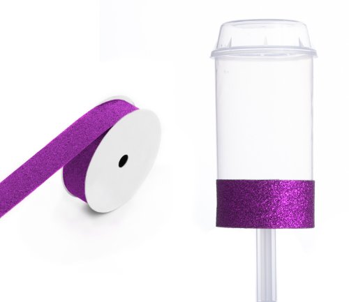 Dress My Cupcake DMC91911 Clear Push Pops 100-Pack Plastic Containers with Lid DIY Kit, Plum Purple Glitter