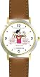 All of THE 7 HABITS #3 - White Youth (English Text) - DELUXE TWO-TONE WATCH from THE 7 HABITS - WATCH COLLECTION BY WATCHBUDDY&reg; - Arabic Numbers - Brown Leather Strap-Size-Women's Size-Small