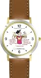 All of THE 7 HABITS #3 - White Youth (English Text) - DELUXE TWO-TONE WATCH from THE 7 HABITS - WATCH COLLECTION BY WATCHBUDDY&reg; - Arabic Numbers - Brown Leather Strap-Size-Women's Size-Small