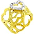 Tutone Heart Band in Sizes 5-10 with 1.4 Total CZ Carat Weight in Two Tone
