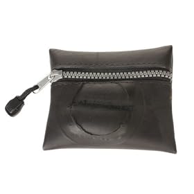 Click here to buy Recycled Inner Tubes Black Coin Purse Rubber meets Road Coin Purse [Black - Small] by Original Good.