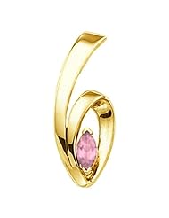 18K Yellow Gold Marquise Cut Pink Sapphire Pendant -- LIFETIME WARRANTY