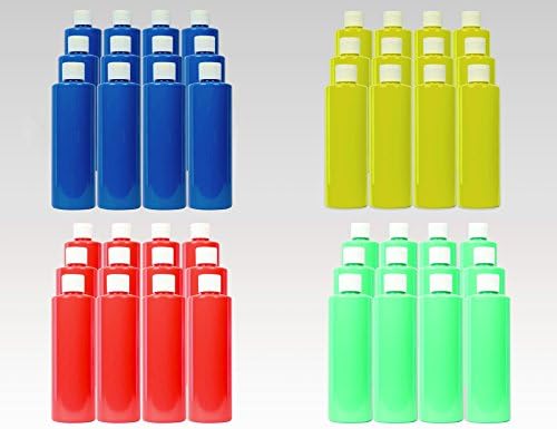 16oz Washable Party Paint Assortment RYGB MEGA PACK - Fluorescent Neon Red, Yellow, Green, Blue - Great for Birthday Parties, Grad Parties, Colors Runs and More