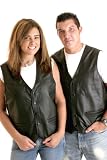 Rebel Ryder Genuine Solid Leather Black Vest