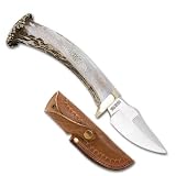 Silver Skinner Stag Deer Drop Knife Bowie