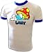 Rare Vintage Glitter 1981 Peyo Smurfs Lazy Smurf ORIGINAL CARTOON IRON-ON T-SHIRT