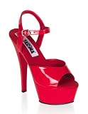 Sexy High Heel Red Stripper Platform Sandal - 13