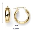 14k Yellow Gold Half Round Hoop Earrings