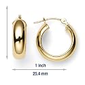 14k Yellow Gold Half Round Hoop Earrings