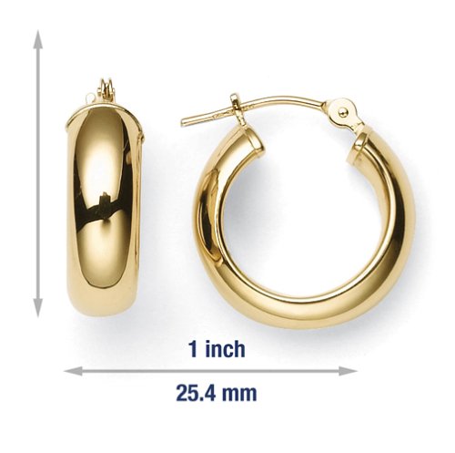 14k Yellow Gold Half Round Hoop Earrings