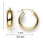 14k Yellow Gold Half Round Hoop Earrings