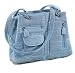 Washed Denim Organizer Handbag