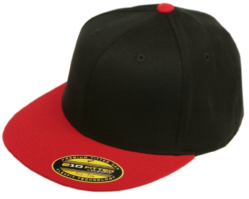 Flexfit Premium 210 Fitted 2-Tone Flat Brim Baseball Hat (Large/XL)