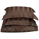 Divatex 90 GSM Woven Dobby Stripe Microfiber Duvet King Mini Set, Chocolate