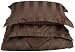 Divatex 90 GSM Woven Dobby Stripe Microfiber Duvet Full/Queen Mini Set, Chocolate