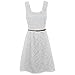 Women's Scoop Neck Sleeveless Plus Size Fit and Flare Lace Dress with Belt