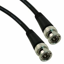 TPI 59-900-1M PVC Jacketed RG59/U Molded BNC Male to Male Coaxial Cable, 75 Ohms, 75' Length, Black