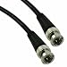 TPI 59-900-1M PVC Jacketed RG59/U Molded BNC Male to Male Coaxial Cable, 75 Ohms, 75' Length, Black