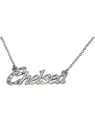 Name Necklaces Chelsea - Personalized Necklace White Gold Plated 18K, Belcher Chain, 2mm Thick