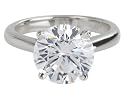 Platinum Round Diamond Ring (GIA Certified 4.44 ct center, 4.49 cttw, E Color, SI1 Clarity), Size 6