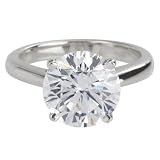 PlatinumRoundDiamondRing(GIACertified4.44ctcenter,4.49cttw,EColor,SI1Clarity),Size6