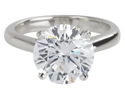 Platinum Round Diamond Ring (GIA Certified 4.44 ct center, 4.49 cttw, E Color, SI1 Clarity), Size 6