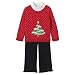 BT Kids Dot Sweater With White Knit Top And Black Uncut Corduroy Pants Red, 12 Months