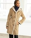 Tommy Hilfiger Coat, Hooded Faux Shearling Toggle