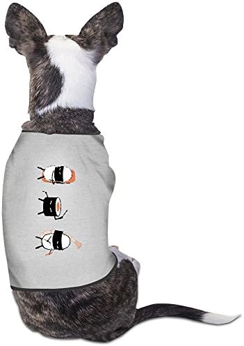 Funny Cute Ninja Sushi Band Pet Shirt For Dogs S Gray