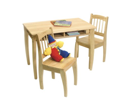 Childrens Toyshop  Toys : Lipper International 5335 Child's Rectangular Table and Curved Leg Chairs, Set of 3, Natural