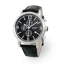Hugo Boss -1512076 - Montre Homme - Quartz Analogique - Chronographe - Bracelet en Cuir Noir