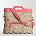 Coach Signature Bonnie Foldover Shoulder Bag 13386 Khaki Coral