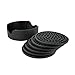 Living Pure Drink Coasters | Large Black Silicone Coasters Feature a Deep Tray to Fit Almost All Sizes of Cups or Mugs | Set of 6 Non-slip, Eco-Friendly, Absorbent Beverage Coasters with Holder