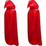 Juanshi Unisex Hooded Cloak Role Play Costume Halloween Party Cape Color Red Size S