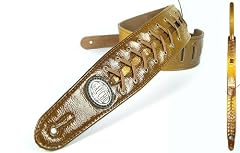 Gold 'Lace Series' Faux Leather Guitar Strap for Electric/Acoustic/Bass Guitar