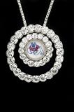 Collegiate Circle Pendant Charm with 18 Sterling Silver Chain Fresno State University Bulldogs