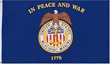 Merchant Marine Flag - 3 foot by 5 foot Polyester (NEW)