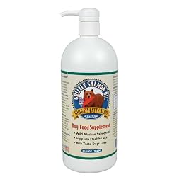 Grizzly Salmon Oil All-Natural Dog Food Supplement in Pump-Bottle Dispenser, 32 Ounces