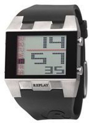 Replay Herrenuhr LCD Display Kautschukband schwarz RH5501N1D