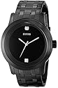 GUESS Men's U12604G1 Self Assured Round Diamond Accent Black IP Watch