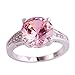 LingMei 10mm*10mm Round Cut Cz Created Pink Stone Women's Ring