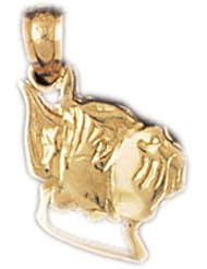 Dazzlers Solid 14k Gold French Bulldog Dog Head Charm Pendant Available in three colors from jewelsberry (weights: 0.9 grams only)