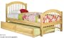 Twin Size Windsor Style Platform Bed with Footboard Natural Maple Finish