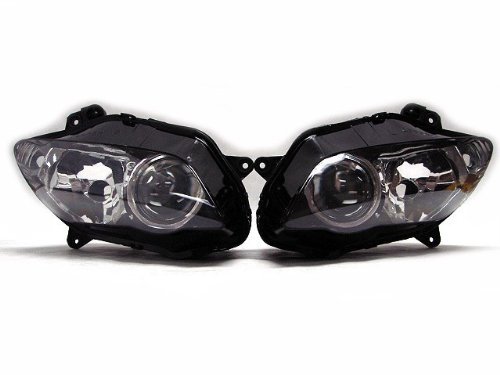 2004 2005 2006 Yamaha YZF R1 Motorcycle Black Headlight Assembly Left & Right