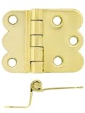 Pair of Hoosier Offset Cabinet Hinges in Unlacquered Brass.