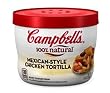 Campbell's 100% natural Mexican-Style Chicken Tortilla Soup, 15.3-Ounce Microwavable Bowls (Pack of 8) Package May Vary